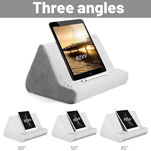 Elevate Your Viewing Experience with the Soft Blues Adjustable Pillow Stand: Ultimate Hands-Free Comfort for Tablets, E-Readers, and Smartphones – Perfect for Cozy Couch or Bedtime Use with Convenient Storage Pocket and Customizable Angles for Optimal Relaxation