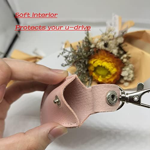 Stylish Pink Leather USB Flash Drive Case Set – 3 Durable Protectors for Safe Storage and Easy Access – Perfect for Women Who Love Chic Tech Accessories – Enhanced Compatibility & Speed for All USB Drives