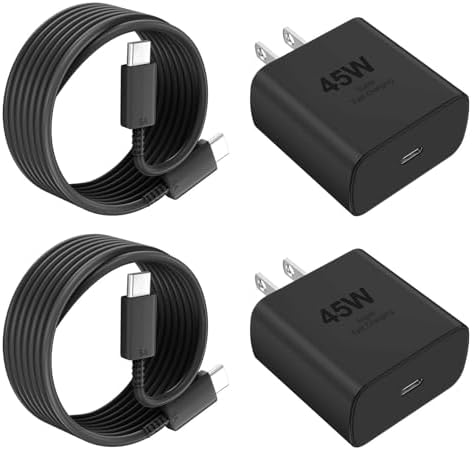 45 W USB-C Super Fast Charger for i Phone 16 & Galaxy Devices – Includes 6.6 FT Type-C Cable for Flexible Power Solutions – Compact & Portable Design for On-the-Go Charging – Advanced Safety Features for Device Protection – Ideal for Rapid Power Demands and Enhanced Device Longevity