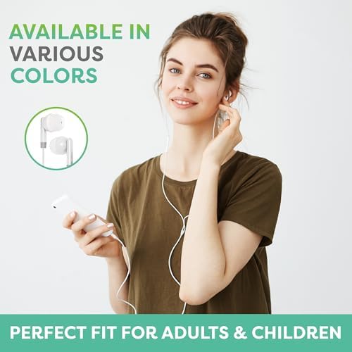 Vibrant 50-Pack Multi-Color Kid’s Wired Earbud Headphones – Hygienic Disposable Design for Classrooms, Libraries & Educational Settings – Comfortable Fit with Universal Compatibility for Tablets & Computers – Bulk Wholesale for Enhanced Student Focus and Audio Enjoyment