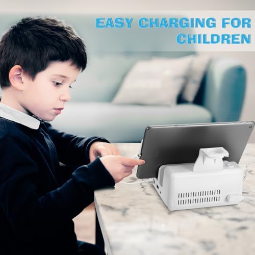 Maximize Charging Efficiency with the 150 W 6-Port Power Hub: Fast Wireless Charging for Mobile Devices & Dual Air Pods Stations, Featuring 65 W PD USB-C for Laptops – Perfect for Home & Office Use