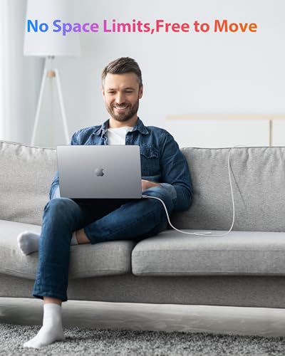 Stouchi USB-C to Magnetic 3 Cable (6.6 ft) – 140 W Fast Charging for Mac Book Air & Pro Models – Premium Braided Design for Enhanced Durability and Effortless Connectivity – Ideal Accessory for Efficient Power Delivery and Hassle-Free Use – Sleek White Finish for Modern Aesthetics