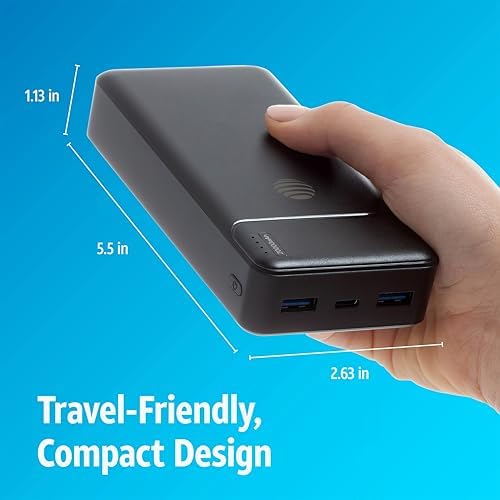 AT&T Professional 20000 m Ah Portable Power Bank – High Capacity Fast Charging with USB-C Power Delivery & Dual USB-A Ports for Universal Device Compatibility – Reliable On-the-Go Power Solution in Sleek Black Finish