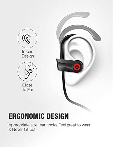 Otium Wireless Bluetooth Earbuds – IPX7 Waterproof Sports Headphones with 15-Hour Playtime for Gym & Running – Superior Sound Isolation & Ergonomic Comfort for Active Lifestyles – Seamless Device Compatibility – Black