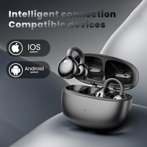 Elevate Your Audio Experience with Cutting-Edge Open Ear Clip Bluetooth 5.4 Earbuds – Ergonomic, IPX7 Waterproof Wireless Headphones Featuring 36-Hour Playtime, Built-In Microphone, and Stylish Purple Design for Active Lifestyles and Ultimate Comfort – Ideal for i OS & Android Users