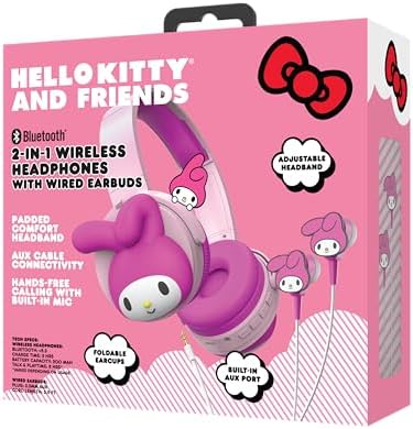 Unleash Your Style with Kuromi-Inspired Hello Kitty Bluetooth Headphones – Versatile 2-in-1 Over-Ear Design with AUX Functionality for Unmatched Audio Clarity – Adjustable Headband for Personalized Comfort – Perfect for Fashion-Forward Listeners on the Go – Integrated Microphone for Effortless Hands-Free Calling and Music Control – Compact and Foldable for Easy Travel and Storage – Elevate Your Everyday Sound Experience with Adorable Design and Premium Performance.