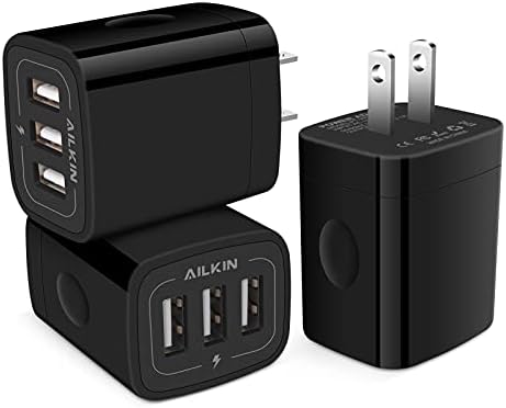 High-Speed 3-Pack Multi-Port Wall Charger – 3.1 A USB Adapter for i Phone 15/14/13/12/11 Pro Max, Samsung Note 20/S22/S21/S20, Kindle Fire – Fast, Safe, and Universal Charging Solution for All USB Devices