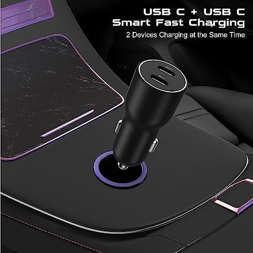 Essri 45 W Dual USB-C Fast Car Charger with 2 Pack 6 ft USB-C to Lightning Cables – Rapid Charging Solution for i Phone 14 Pro, 13 Pro Max, 12 Mini & More – Ultimate Travel Companion for Seamless Power Delivery and Enhanced Compatibility