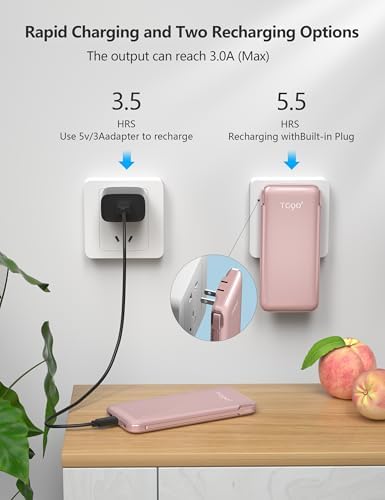 Dual 10000 m Ah Portable Power Bank Set with Built-In Cables and Fast Charging – Travel-Ready USB-C Charger for i Phone & Android Devices in Sleek White & Purple Design – Ultimate Compatibility for On-the-Go Power Solutions