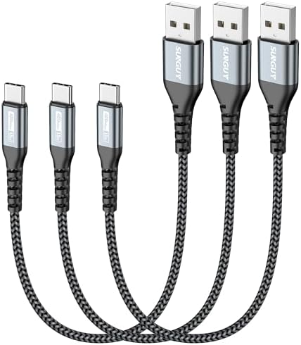 SUNGUY USB to USB C Cable 10FT[3Pack], USB A to USB C Cable 3A Type C Charger Fast Charging Nylon Braided for iPhone 16 15 Pro/Pro Max/Plus, Samsung Galaxy S23/S22/S21, USB C Devices – Enhanced Compatibility and Speed