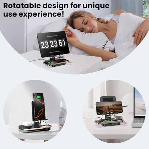 Revolutionary 3-in-1 Wireless Charging Station for Apple Devices – Fast Charging Hub for i Phone 16/15/14/13/12, Air Pods Pro 2, and Apple Watch Series 10/9/8/7 – Sleek Multi-Device Solution with Enhanced Compatibility and Safety Features for Home and Office Use
