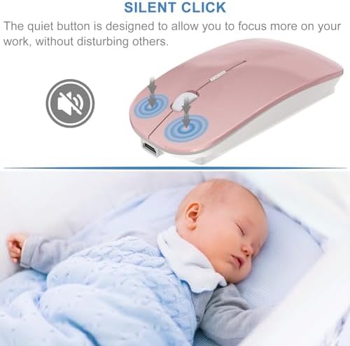 Sleek Bluetooth Wireless Mouse for Mac & PC – Rechargeable, Silent Click Design for Ultimate Productivity & Travel Convenience – Ergonomic Mini Mouse for Mac Book Air, Pro, i Pad, HP and More (Gray)