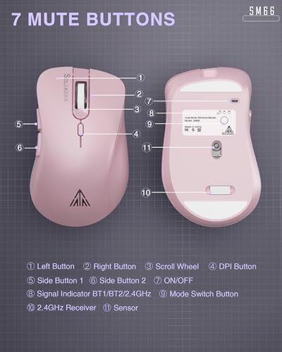 Experience Seamless Precision with the SM66 Green Silent Dual Mode Wireless Mouse – Ergonomic, Rechargeable, and Adjustable DPI Up to 4800 for Ultimate Flexibility in Bluetooth & Wireless Connectivity!