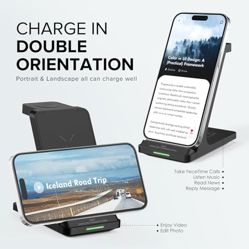 3-in-1 Fast Wireless Charging Station: Ultimate Charger for i Phone 16-11, Apple Watch Ultra Series 10-2, and Air Pods Pro – Sleek, Efficient Power Hub with Non-Slip Design and LED Indicator for Seamless Device Charging