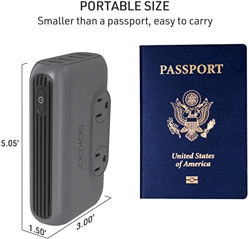 SOKOO 230 W Universal Voltage Converter & Travel Adapter – Transform 100-220 V to 110 V for Global Compatibility in 150+ Countries with Quick Charge 3.0 USB Ports – Essential Power Solution for International Travelers, Ideal for EU, UK, AU, US & India – Compact, Lightweight & Safety-Enhanced Design for Effortless Device Charging on the Go