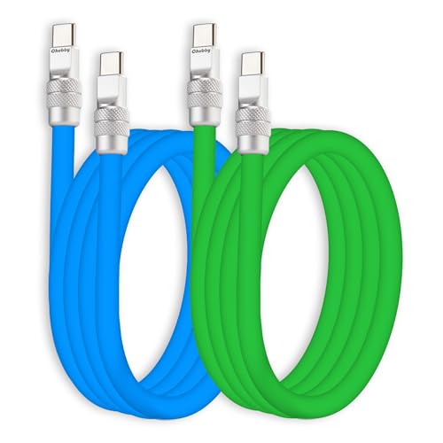 Ultra-Durable Chubbycable Couple 2-Pack: High-Speed 240 W Silicone Charging Cables for i Phone 16/15, i Pads & Galaxy Devices – Flexible 4.9 FT Length in Stylish Dark Blue & Orange for Optimal Performance and Reliability