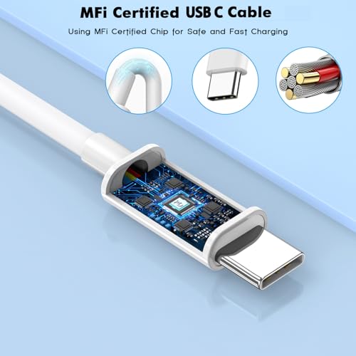 Effortless Power on the Go: 40 W Dual USB-C Fast Car Charger for i Phone with 2 Lightning Cables – Rapid Charging for i Phone 14/13/12/11 Pro Max and i Pads, Enhanced Compatibility, and Built-in Safety Features for Ultimate Device Protection