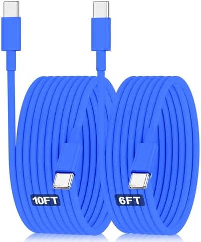 240W USB C Charging Cable for MacBook Pro/Air & for iPhone 16/15 Pro Max, MFi Certified 48V/5A Super Fast Charger Cord 6ft, PD 3.0 Compatible with iPad Pro 12.9/11, Samsung S25/S24(2-Pack) – Enhanced Compatibility and Speed