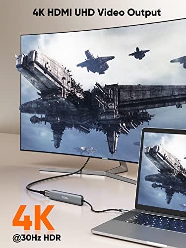 Unlock Ultimate Connectivity with the 7-in-1 USB C Hub 4 K 60 Hz | Cable Creation Multiport Adapter for Seamless 1 Gbps Ethernet, Stunning HDMI Display, Dual USB 3.0 Ports, 100 W PD Charging & SD/TF Card Support – Perfect for Mac Book Pro, i Pad Pro & Steam Deck Users!