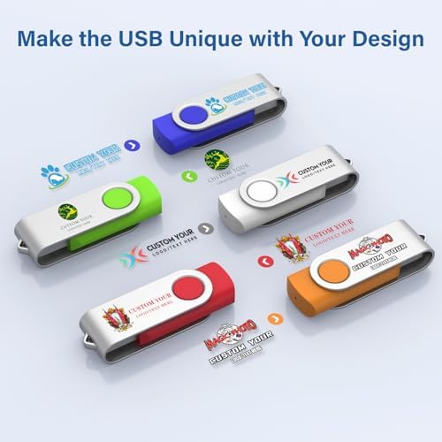 Reliable Wooolken 32 GB USB Flash Drives 10-Pack – Portable Memory Sticks with Keychains for Effortless File Transfers on PC & Laptop – Fast USB 2.0 Storage Solution in Sleek Black Design