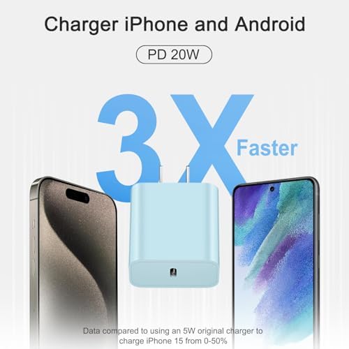 i Phone 16 Fast Charging Pack: 3 USB-C Blocks & 3 Durable 6 FT Cables for Ultimate Compatibility with i Phone 15, i Pad Pro, and Air Pods – Compact, Portable, and Reliable Power Solution for On-the-Go Users