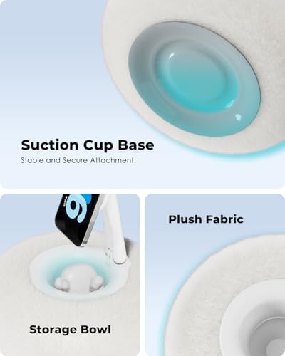 Viozon Phone Holder for Bed, Magnetic Pillow Stand, Compatible with 4-7″ Phone/Kindle with Small Storage, Removable Suction Base for Stability, Idea for Kindle Reading and Video Watching On Bed,Grey – Enhanced Compatibility and Speed