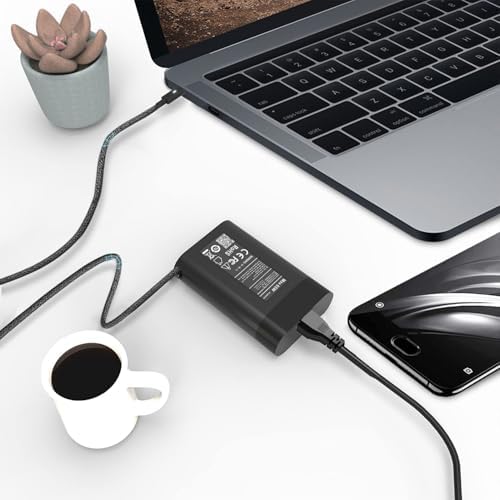 Versatile 65 W USB-C Charger for HP Laptops | Fast Charging & Enhanced Compatibility for Zbook, Elite Book, Envy, Spectre & More | Ultra-Slim Design with Circuit Protection & 30-Day Trial | Perfect for Mobile Workstations & 2-in-1 Devices