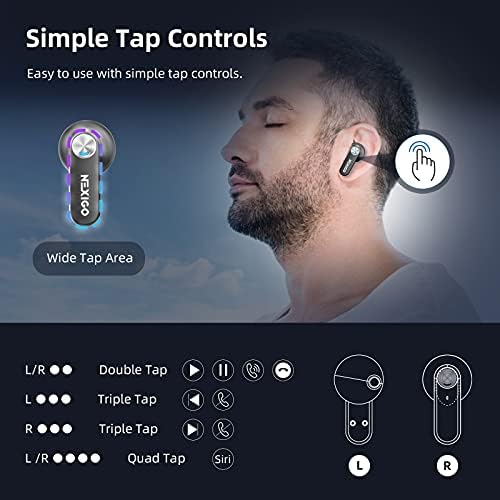 Nexi Go Air T2 Ultra-Thin Wireless Earbuds – Superior Qualcomm QCC3040 Chipset, Bluetooth 5.2 for Instant Connectivity, 4-Mic CVC 8.0 Noise Cancelling for Exceptional Clarity, apt X High-Definition Sound, 28-Hour Playtime with Quick USB-C Charging, IPX5 Waterproof Design for Active Lifestyles – Sleek Black Finish for Ultimate Comfort and Style
