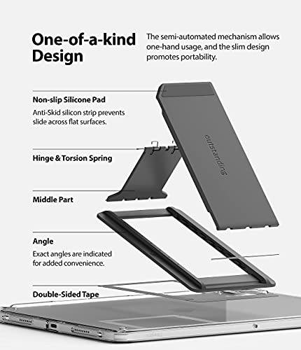 Elevate Your Tablet Experience with the Ringke Universal Adjustable Kickstand – Lightweight, Multi-Angle Holder for i Pad, Android Tablets, and E-Readers – Clear Mist Finish with Anti-Skid Silicone Pad for Secure Grip and Stylish Portability – Perfect for Streaming, Video Chats, and On-the-Go Use