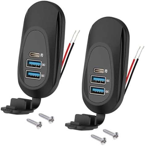 Linkstyle Dual USB Car Charging Socket (2 PCS) – 18 W QC3.0 & 20 W PD3.0 Type-C Adapter for 12 V/24 V Vehicles & Marine Use – Fast Charging Solution for Smartphones, Tablets & GPS Devices – Compact, Durable, and Reliable Power Accessory