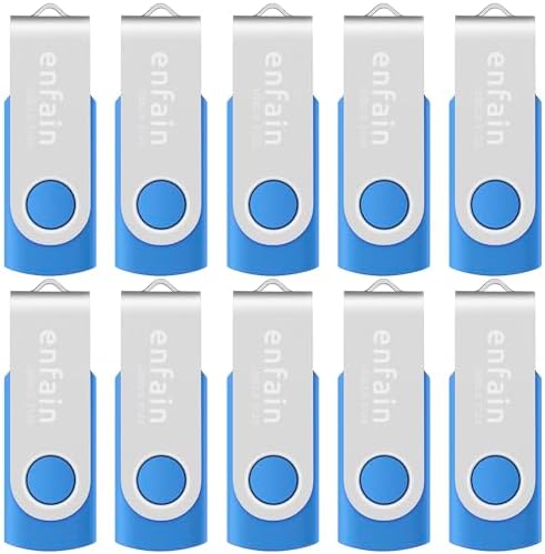 Enfain 10-Pack Red USB Flash Drives 16 GB – High-Speed USB 2.0 Memory Sticks with LED Indicator & 12 Labels for Easy Organization – Reliable & Portable Data Storage Solution for Professionals and Students