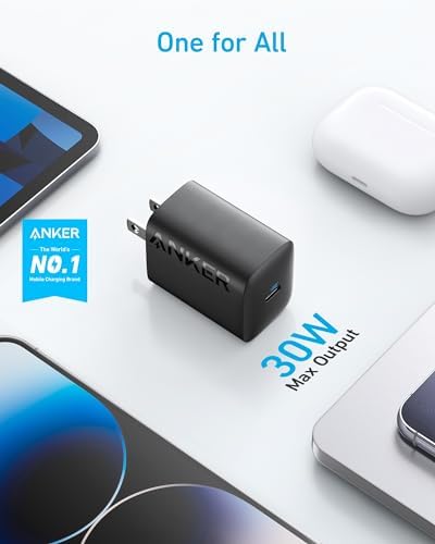 Anker 30 W Compact USB-C Charger Duo – Foldable Fast Charging Solution for i Phone 16/15, Samsung S23, Mac Book Air, Pixelbook & i Pad Pro – Ideal for Travel and Home Use with Advanced Safety Features (2 Pack, Cables Not Included)
