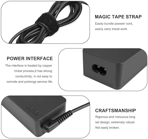 High-Speed 65 W USB-C Charger for Lenovo Think Pad & Yoga Laptops – Universal 2-Prong AC Adapter for X1 Carbon, T Series, P Series, and Ideapad – Enhanced Compatibility for Fast Charging and Durable Performance – Perfect Replacement for Multiple Lenovo Models