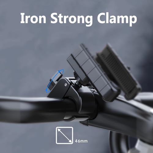 Kevenal Shopping-Cart-Phone-Holder, Universal Stroller & Grocery Cart Mount, 360° Rotatable Clip with Metal Spring Clamp & Silicone Pads (Fits 2.5-4” Phones) – Enhanced Compatibility and Speed