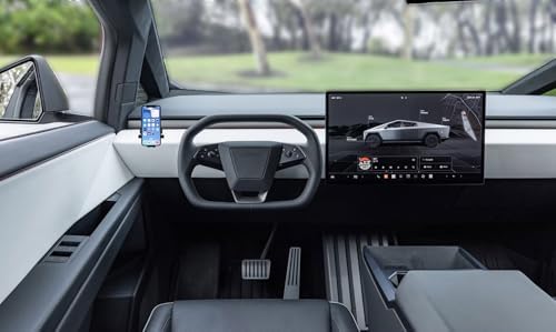 Revolutionary Clamp Type Phone Mount for Tesla Cybertruck – Effortless Mag Safe Compatibility & Hassle-Free Installation, Securely Holds Your i Phone and Cases for Optimal Navigation & Hands-Free Calling on the Road