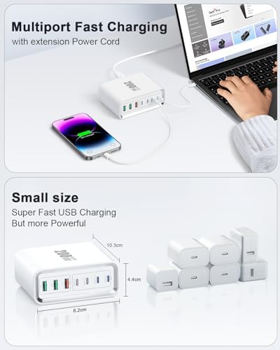 40 W Dual PD Fast Charging 4-Port USB C Charger Block Duo – Universal Compatibility for i Phone 16-11 Pro Max & Samsung Devices – Efficient Multi-Device Power Adapter for Home, Office, and Travel Use