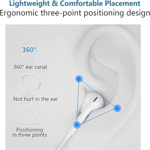 Premium Wired Earbuds for i Phone – Dual Pack with Built-In Microphone and Volume Control – Exceptional Noise Isolation for Unmatched Clarity – Tailored Compatibility with i Phone 14/13/12/11/XR/XS/X/8/7/SE – Ultimate Comfort for Daily Use and Enhanced Listening Experience