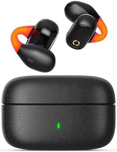 Revolutionary Bone Conduction Sports Earbuds with Integrated Night Safety Light – Advanced Bluetooth 5.3 Clip-On Headphones for Unmatched Comfort and Surrounding Awareness During Active Pursuits – Sweat-Resistant Design with Deep Stereo Bass, Ideal for i Phone 16 Series & Galaxy S24/S25 – Enhance Your Safety and Sound Experience!