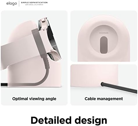 elago GW2 Smartwatch Charging Stand for Samsung Galaxy Watch 8/8 Classic, 7/Ultra, 6/6 Classic, 5/5 Pro – Stylish Desk Organizer with Enhanced Charging Speed (Cable Not Included) – Sleek White Design for Efficient Power Solution and Easy Accessibility