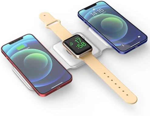 Revolutionize Your Charging Experience with the Advanced 3-in-1 Wireless Charger for i Phone, Apple Watch, and Air Pods – Portable Magnetic Mag-Safe Station for i Phone 12-16 – Fast, Efficient Charging in Sleek Black Design for On-the-Go Lifestyle