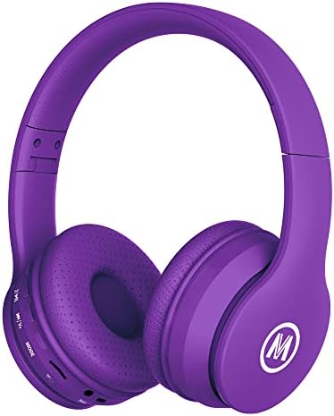 Vibrant Purple Bluetooth Headphones for Kids – Ultimate 60-Hour Playtime, Safe Volume Limiting, Foldable Over-Ear Design, Microphone & AUX Input – Perfect Wireless Headset for School, Home, and Travel Fun