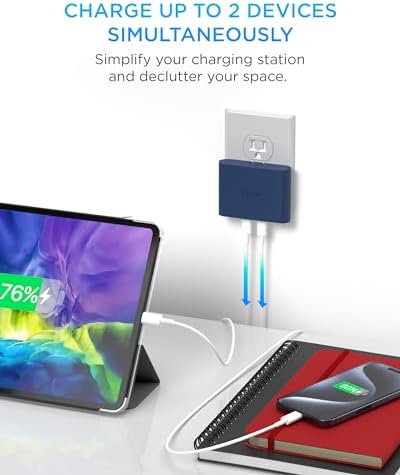 i Home 2-Port USB Wall Charger – Compact Dual Port AC Adapter for Rapid Device Charging – Flat Design for Travel & Home Use – Enhanced Compatibility with Smartphones & Tablets – Safe, High-Speed Charging Solution