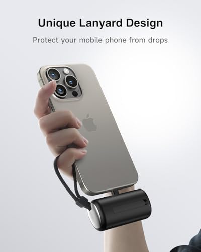Compact 5000 m Ah Mini Power Bank with Integrated Foldable USB-C Connector – 22.5 W Fast Charging Portable Charger for i Phone 16/15/14/13/12/11, Samsung, Huawei, i Pad & More – Ultimate Solution for On-the-Go Power and Convenience