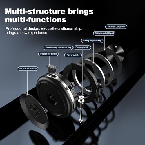 Magnetic 360° Electric Suction Phone Holder for Cars and Gyms – Ultra-Stable Grip for Seamless Hands-Free Access to Your Smartphone on Any Smooth Surface (Black) – Perfect for Navigation and Workouts