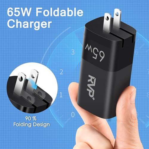Ultimate 65 W USB-C Fast Charger: Triple Port Compact Adapter with Foldable Design for On-the-Go Convenience and Universal Device Compatibility