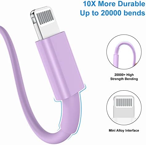 Upgrade Your Charging Game with 3-Pack 10 Ft MFi Certified i Phone Charger Cables – High-Speed USB to Lightning Power Cords for i Phone 14, 13, 12, 11 Pro Max, Mini & More – Durable, Flexible & Stylish Blue Design for Ultimate Convenience and Longevity