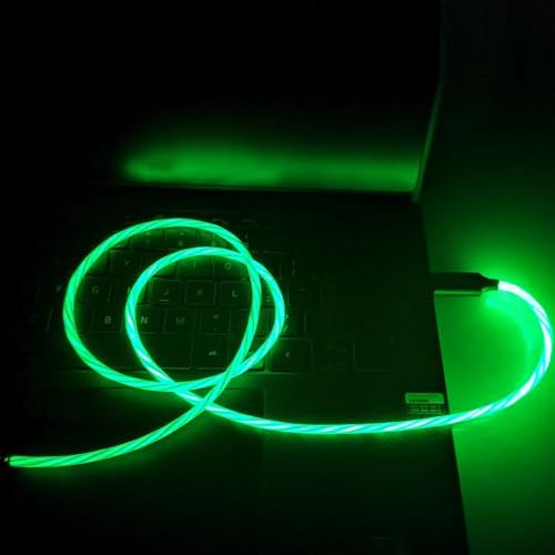 IHAO 60 W USB Type C to Type C Fast Charging Cable with LED Current Indicator – High-Speed Data Transfer for Android & i OS Devices – 39 Inch Universal Charger in Vibrant Green – Durable, Efficient Power Delivery for Modern Tech