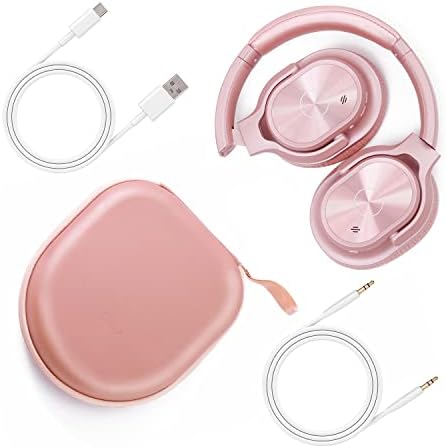 Unleash Immersive Sound Quality with ZIHNIC Rose Gold Bluetooth Headphones – 40-Hour Battery Life, Superior Noise Cancelling, and Plush Earpads for Ultimate Comfort – Perfect for Travel, Daily Commutes, and Home Listening – Seamless Device Pairing for Effortless Enjoyment