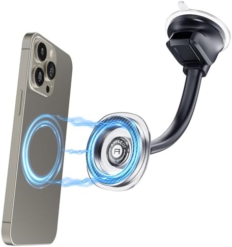 APPS2 Premium Magnetic Car Phone Holder – Versatile Dashboard & Windshield Mount with Flexible Arm & Robust Suction Cup, Ensuring Optimal Smartphone Accessibility for All Models – Your Ultimate Driving Companion for Hands-Free Navigation and Seamless Communication