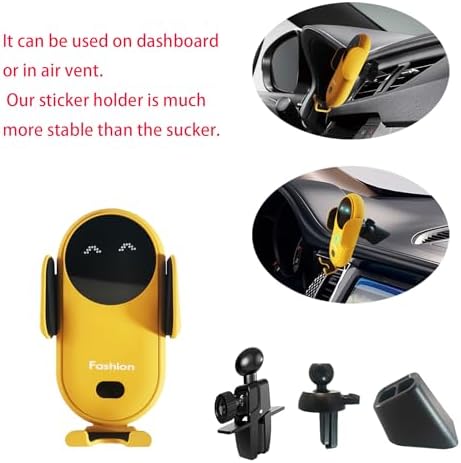 Stylish Wireless Car Charger with Auto-Clamping Fast Charging – Sleek Blue Phone Mount for i Phone, Samsung & Android – Dashboard & Air Vent Versatility for Safe, One-Handed Operation